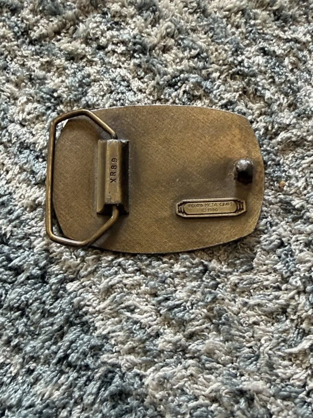 United States Navy Belt Buckle Indiana Metal Craft XR89 Made in USA Vintage